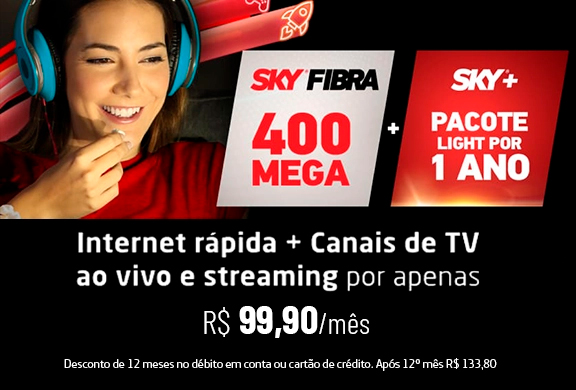 Internet rápida + canais de TV ao vivo e streaming por apenas R$ 89,90 mês