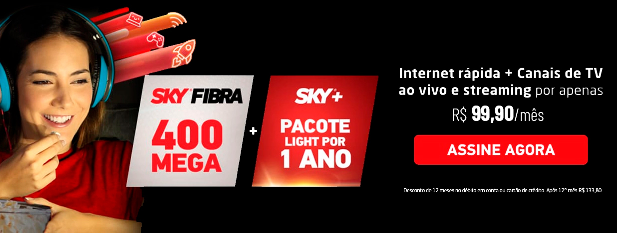 Internet rápida + canais de TV ao vivo e streaming por apenas R$ 89,90 mês